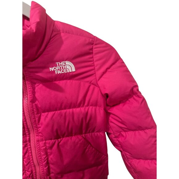 The North Face Girls Pink Puffer Jacket XS 6 Lightweight Down Insulated Outerwea - Picture 2 of 8